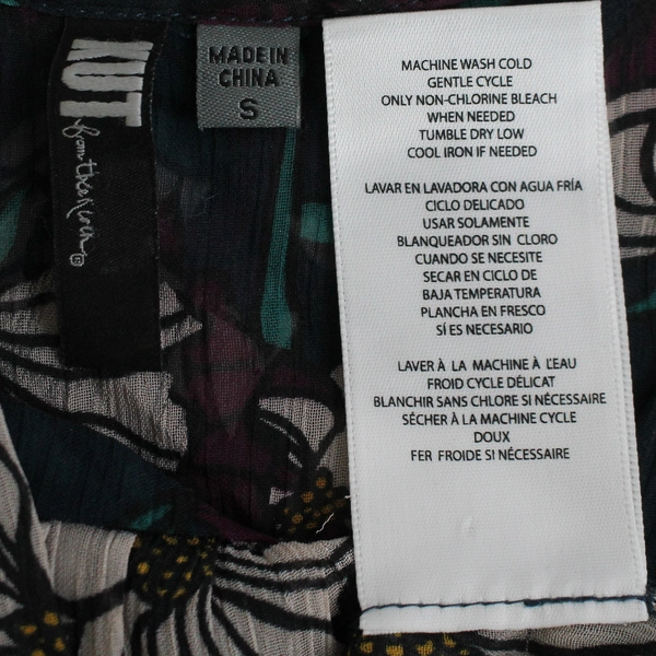 KUT From The Kloth Women's Blouse Sheer Floral Button Up Size Small