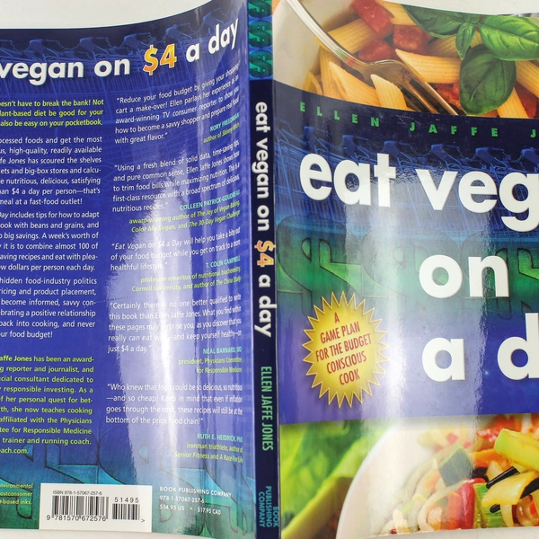 Eat Vegan on $4.00 A Day by Ellen Jaffe Jones 2011 Signed Paperback Guide