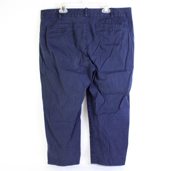 Talbots Petite Signature Crop Pants Size 14P Navy Blue