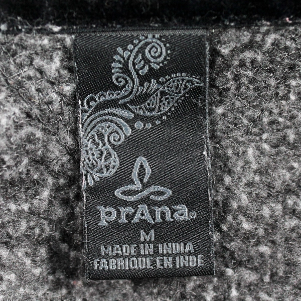 PrAna Sweater Women' Size M Gray Cardigan Open Front Centerpiece Wrap Sweatshirt