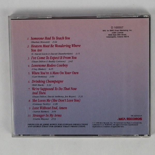 Music CD Livin' It Up by George Strait 1990 MCA Records