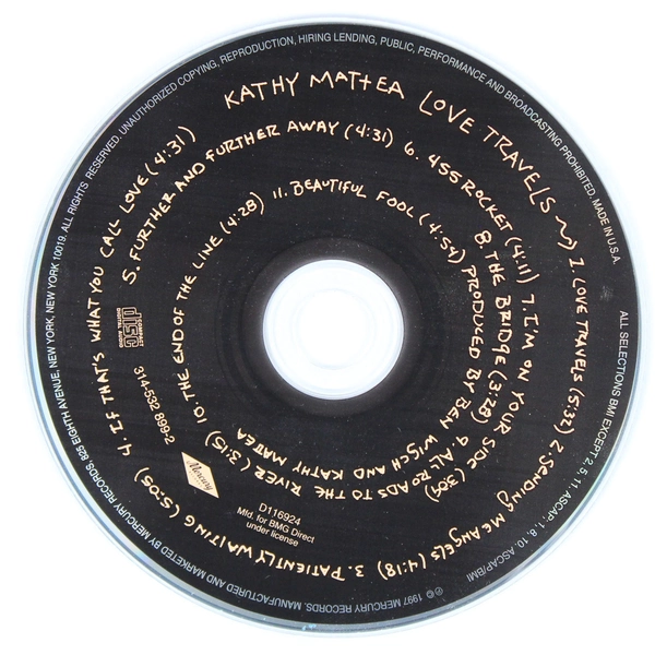 Kathy Mattea Love Travels Music CD 1997 Mercury Records
