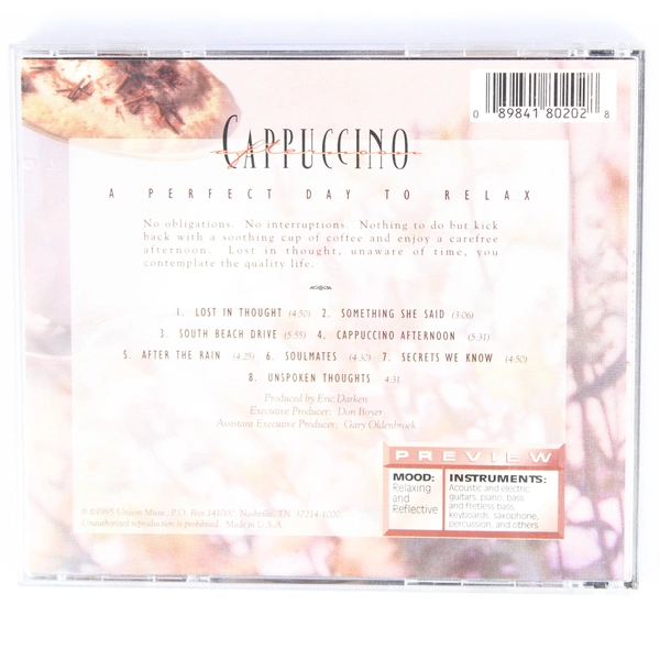 Cappuccino Afternoon Relaxing & Reflective Music CD 1995 Unison Music