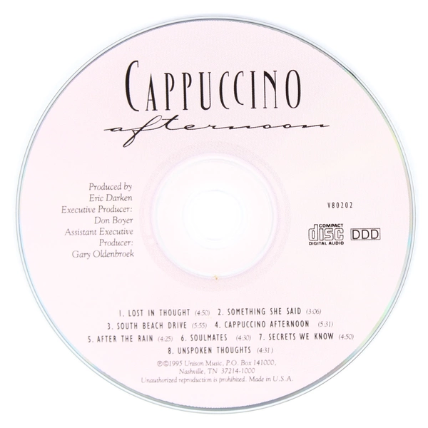 Cappuccino Afternoon Relaxing & Reflective Music CD 1995 Unison Music