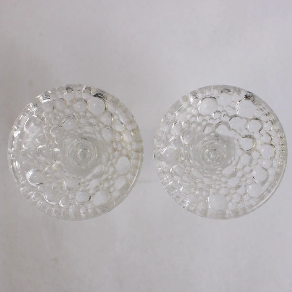 Set of 2 PartyLite Bubble Clear Glass Taper Candle Holders