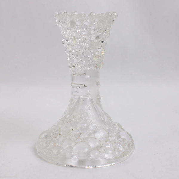 Set of 2 PartyLite Bubble Clear Glass Taper Candle Holders