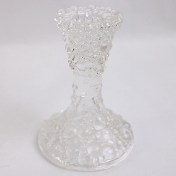 Set of 2 PartyLite Bubble Clear Glass Taper Candle Holders