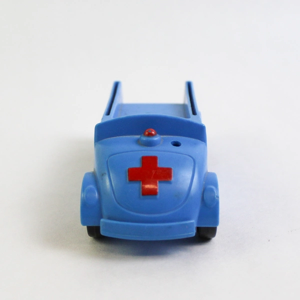 Vintage 1976 Playskool Richard Scarry Puzzletown Ambulance Medical Truck Blue 