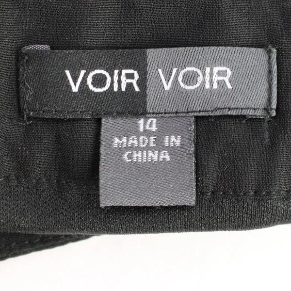 Voir Voir Women's Size 14 Black & Gray Polka Dot A-Line Dress - Very Good