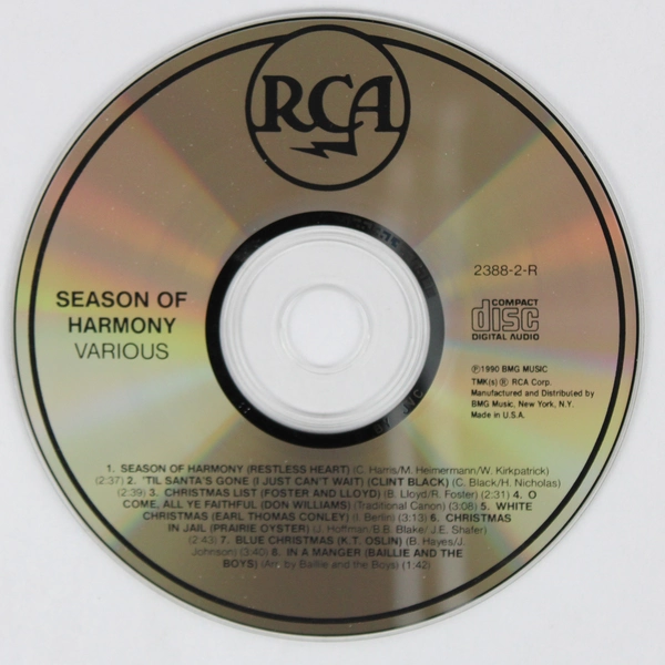 A Season of Harmony Christmas CD 1990 Featuring Country Music Artists RCA