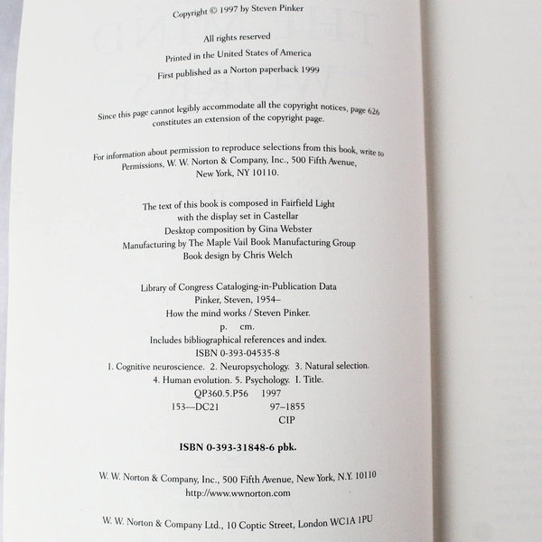 How the Mind Works by Steven Pinker 1999 Trade Paperback