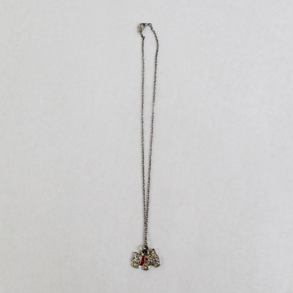 Rhinestone Scotty Dog pendant Necklace 16 Inch