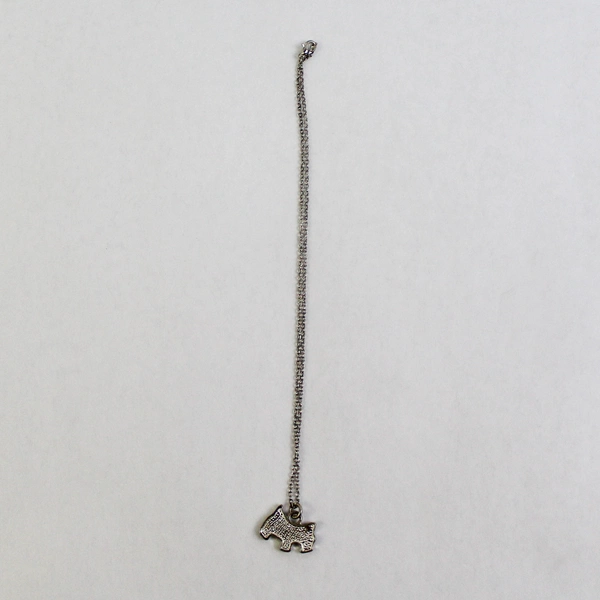 Rhinestone Scotty Dog pendant Necklace 16 Inch