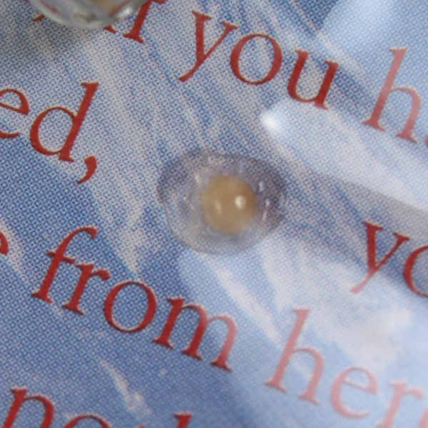 Clear Glass Christian Cross Pendant With Mustard Seeds