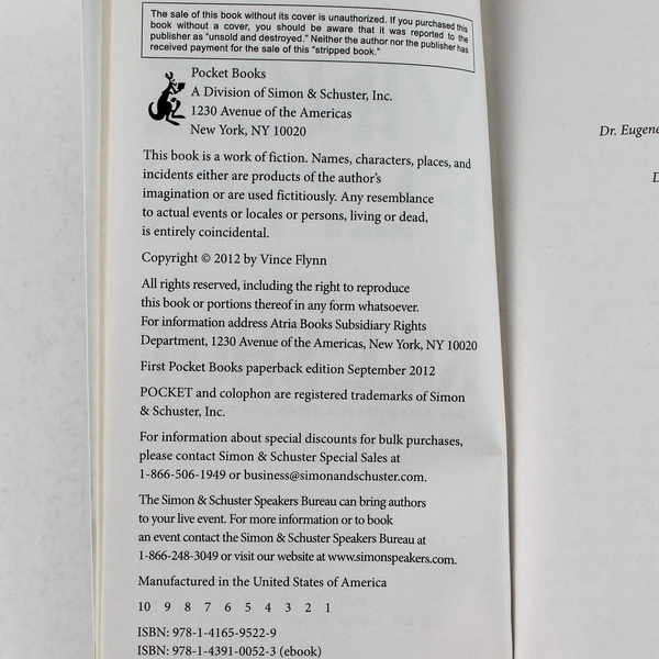 Kill Shot by Vince Flynn - 2012 American Assassin Thriller Paperback