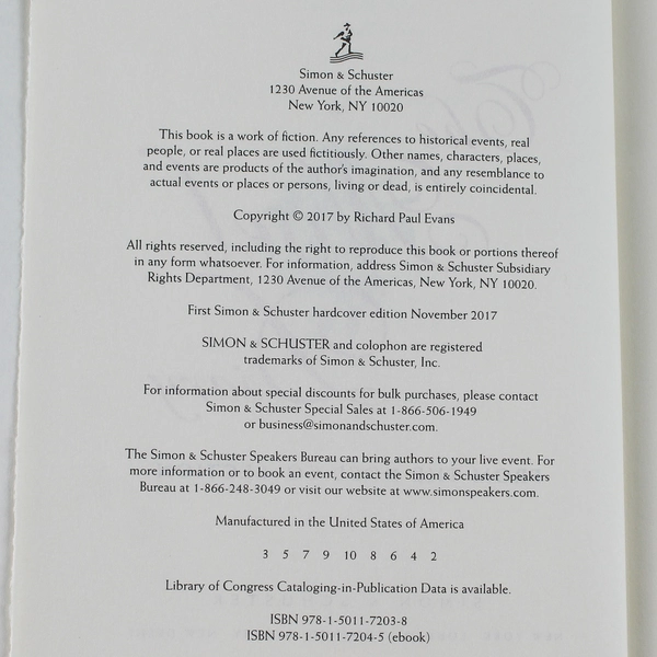 The Noel Diary by Richard Paul Evans 2017 Hardcover - Good Condition