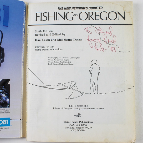 New Henning's Guide to Fishing in Oregon 1984 by Casali & Diness Pre-owned