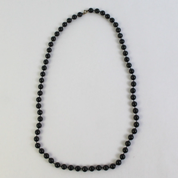 Lot of 4 Black Glass Bead Necklaces