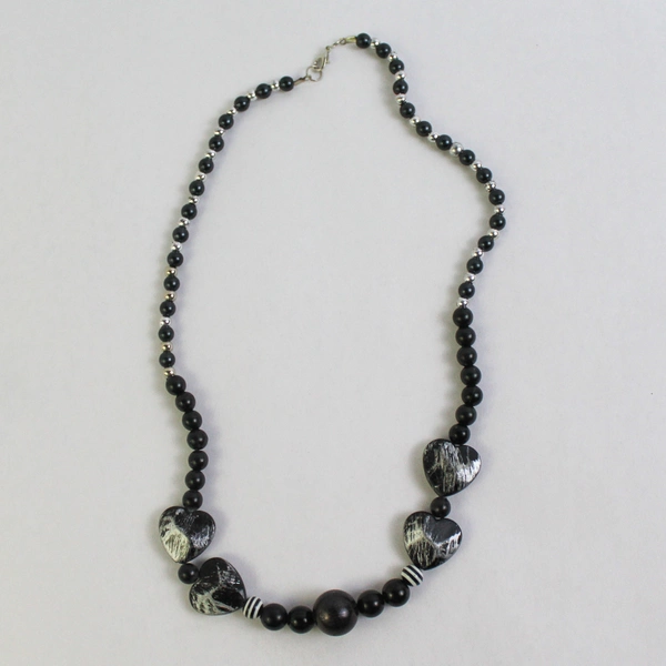 Lot of 4 Black Glass Bead Necklaces