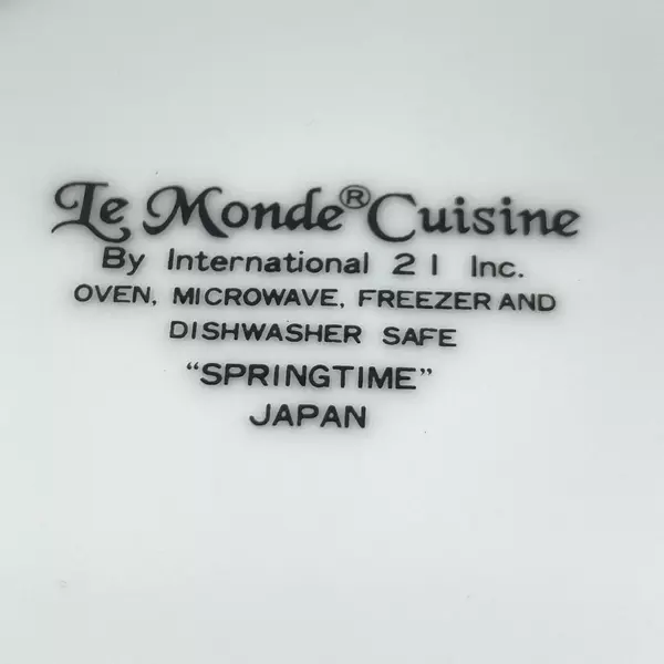 5 Le Monde Cuisine Springtime Flat Bottom Cups & 6 Saucers By International 21