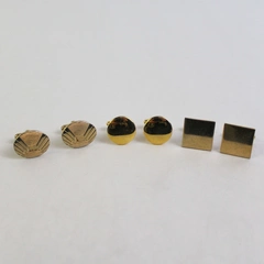 Lot of 3 Pairs Of Men's Gold-Tone Bullet Back Cufflinks