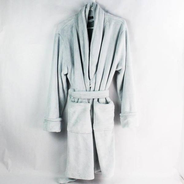 Allongé Fuzzy Blue Robe with Pockets Women's One-Size-Fits-Most Sleepwear