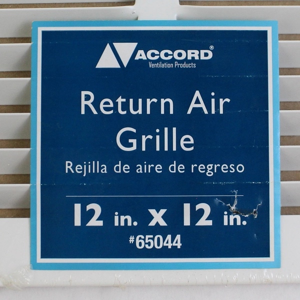 Accord Return Air Grille 12 x 12 inch Steel Ventilation 65044 SEALED