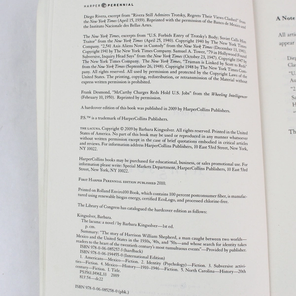 The Lacuna by Barbara Kingsolver 2010 Paperback 