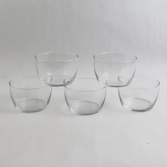 Set of 5 Libbey Clear Glass Bowls Stackable 4.5" Diameter 2.75" H