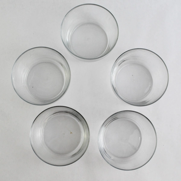 Set of 5 Libbey Clear Glass Bowls Stackable 4.5" Diameter 2.75" H