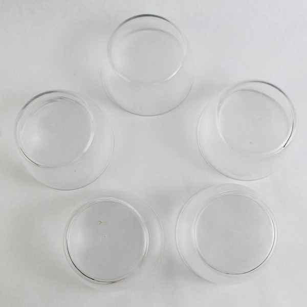 Set of 5 Libbey Clear Glass Bowls Stackable 4.5" Diameter 2.75" H