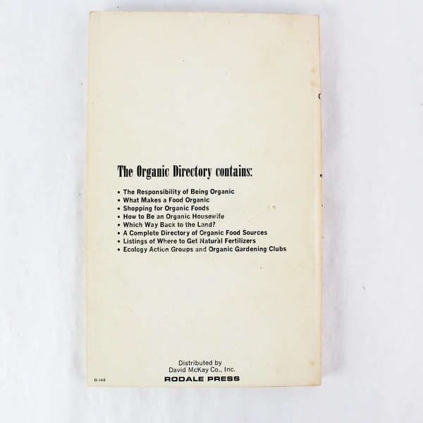 The Organic Directory by Rodale Press 1971 Vintage Paperback Guide