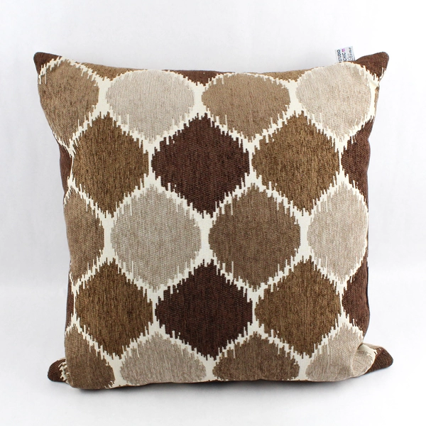 Lot of 2 Studio Chic Home Throw Pillows Brown Geometric 19” x 19”