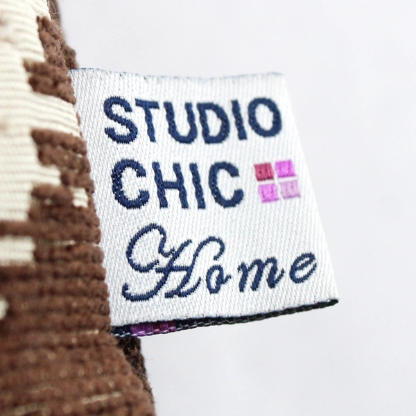 Lot of 2 Studio Chic Home Throw Pillows Brown Geometric 19” x 19”