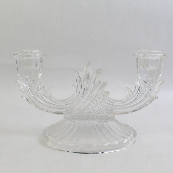 Vintage Fostoria Baroque Crystal Double Candlestick
