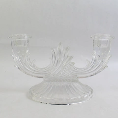 Vintage Fostoria Baroque Crystal Double Candlestick