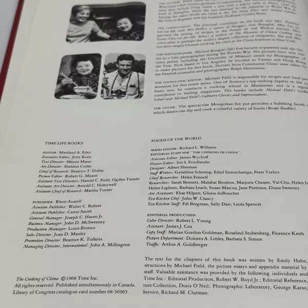 The Cooking of China by Emily Hahn 1968 Hardcover Chinese Cooking