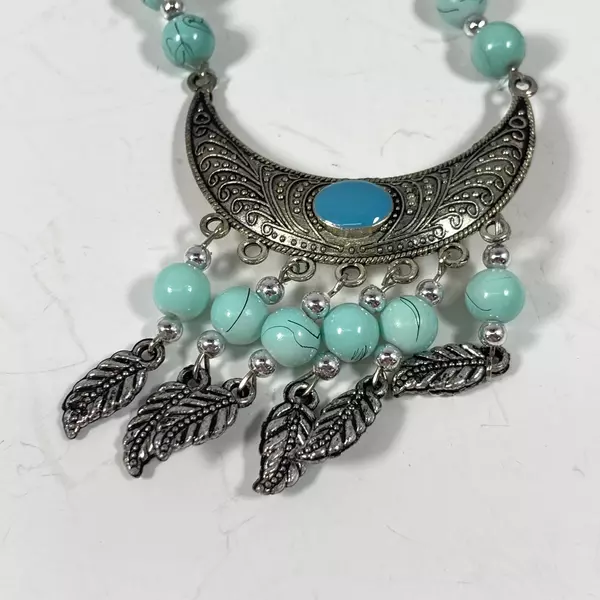 Super Star Accessories Turquoise Bead Necklace & Earring Set - Opened pkg