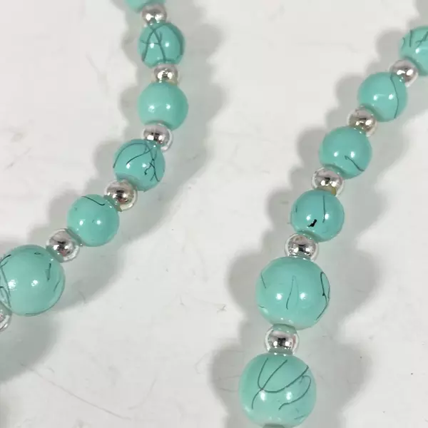Super Star Accessories Turquoise Bead Necklace & Earring Set - Opened pkg