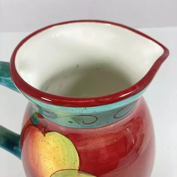  222 Fifth PTS International Fruit Fancy Apple Pitcher 7.75 Inches Tall