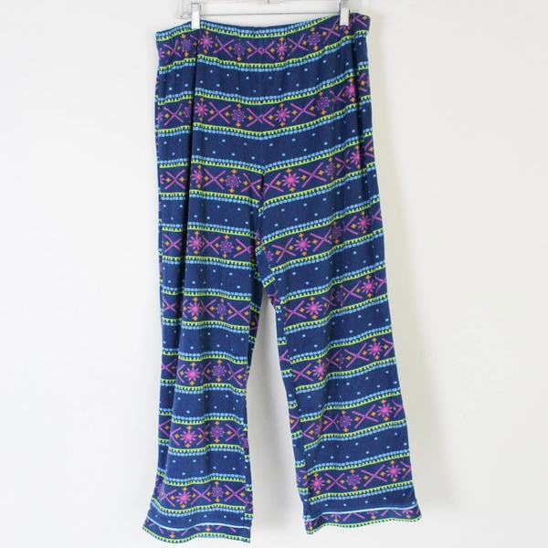 Dream Café Women's XL Multicolor Fleece Pajama Set, Good Condition