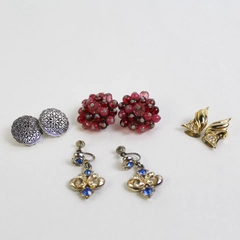 Lot of 4 Vintage Clip On Earrings
