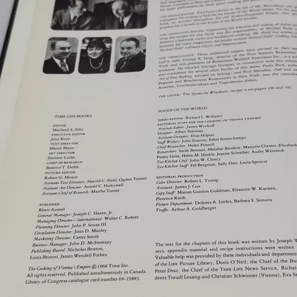 The Cooking Of Vienna's Empire by Joseph Wechsberg 1968 Hardcover