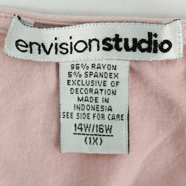 Envision Studio Pink Sleeveless Top Women's Size 1X - Good Condition