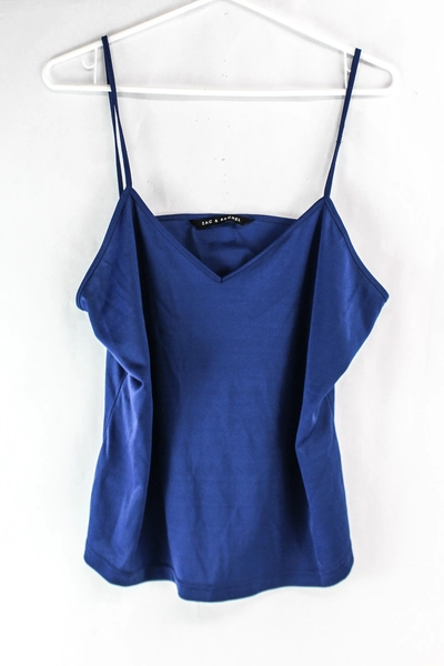 Zac & Rachel XL Blue V-Neck Camisole Top - Pre-Owned Casual Wear