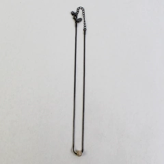 Lia Sophia Glitter Ball Necklace Hematite Chain 16"