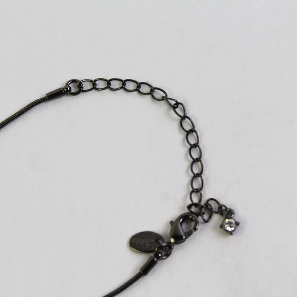 Lia Sophia Glitter Ball Necklace Hematite Chain 16"