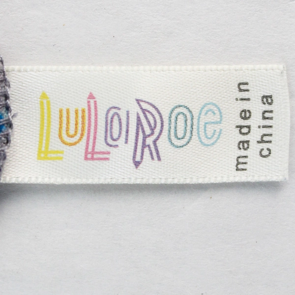 LuLaRoe Gray Leggings with Orange & Blue Spots, One Size Fits All, Girls