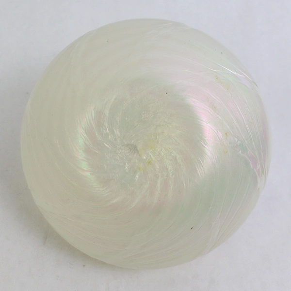 Iridescent White Perfume Bottle No Stopper Spiral Pattern