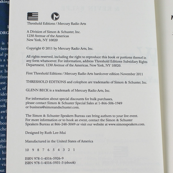 Being George Washington by Glenn Beck 2011 Hardcover - Good Condition